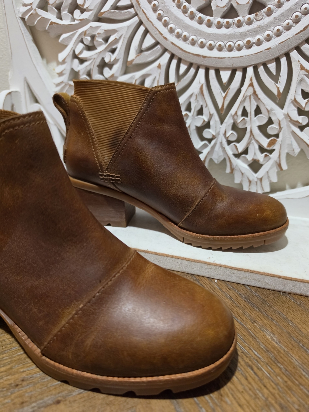Sorel Brown Small Heel Ankle Leather Boots Womens 6 - Picture 4 of 7